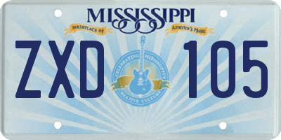 MS license plate ZXD105
