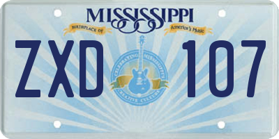 MS license plate ZXD107