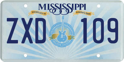 MS license plate ZXD109