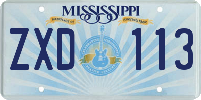 MS license plate ZXD113