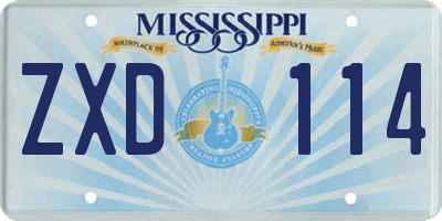MS license plate ZXD114