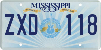 MS license plate ZXD118