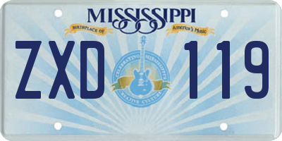 MS license plate ZXD119
