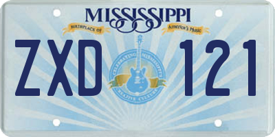 MS license plate ZXD121