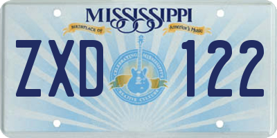 MS license plate ZXD122