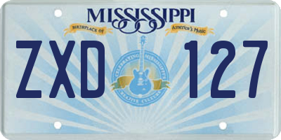 MS license plate ZXD127