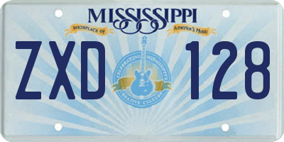 MS license plate ZXD128