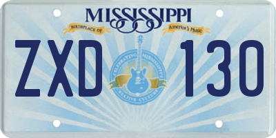 MS license plate ZXD130