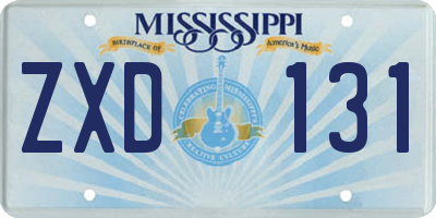 MS license plate ZXD131