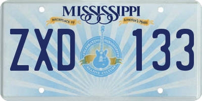 MS license plate ZXD133
