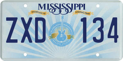 MS license plate ZXD134