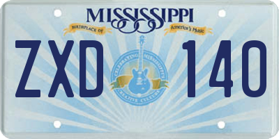 MS license plate ZXD140