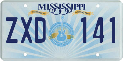 MS license plate ZXD141