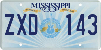 MS license plate ZXD143