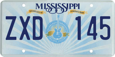 MS license plate ZXD145