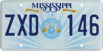 MS license plate ZXD146