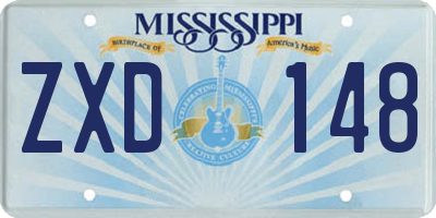 MS license plate ZXD148