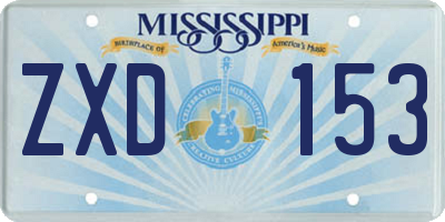 MS license plate ZXD153