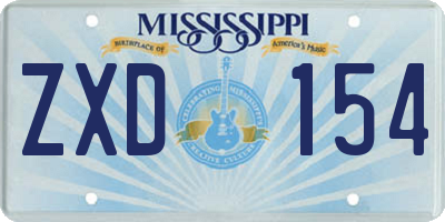 MS license plate ZXD154