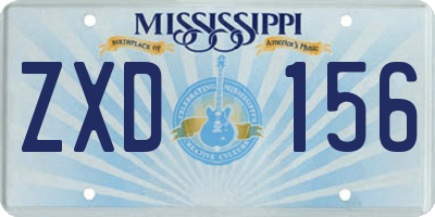 MS license plate ZXD156