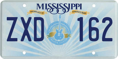 MS license plate ZXD162