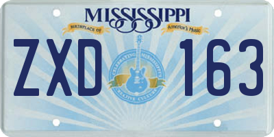 MS license plate ZXD163