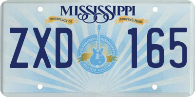 MS license plate ZXD165
