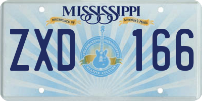 MS license plate ZXD166