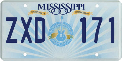 MS license plate ZXD171