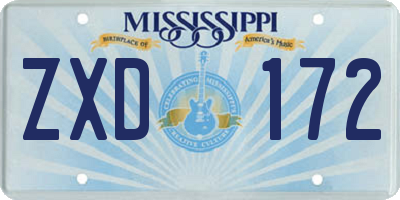 MS license plate ZXD172