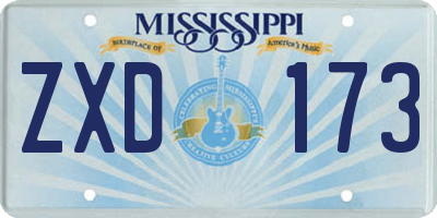 MS license plate ZXD173