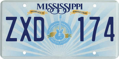 MS license plate ZXD174