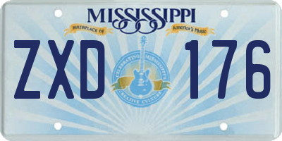 MS license plate ZXD176
