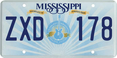 MS license plate ZXD178