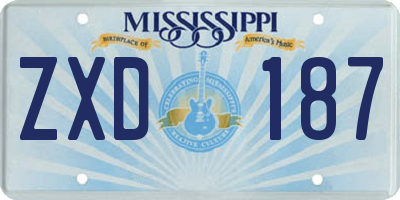 MS license plate ZXD187