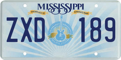 MS license plate ZXD189