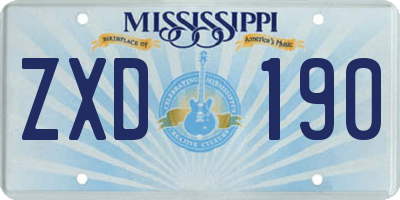 MS license plate ZXD190