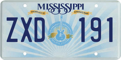 MS license plate ZXD191