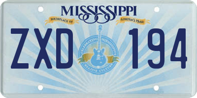 MS license plate ZXD194
