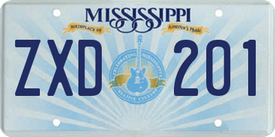 MS license plate ZXD201