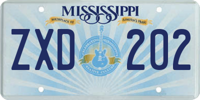 MS license plate ZXD202