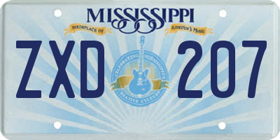MS license plate ZXD207