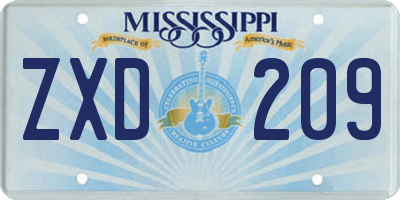 MS license plate ZXD209