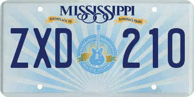 MS license plate ZXD210