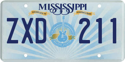MS license plate ZXD211