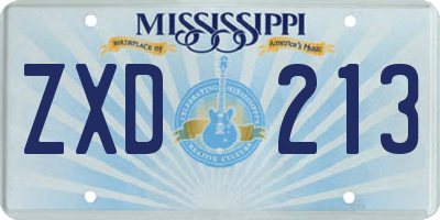 MS license plate ZXD213