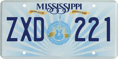 MS license plate ZXD221