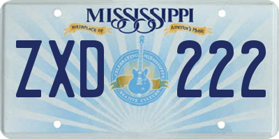 MS license plate ZXD222