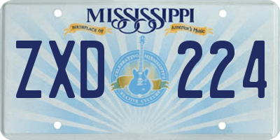 MS license plate ZXD224