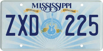 MS license plate ZXD225